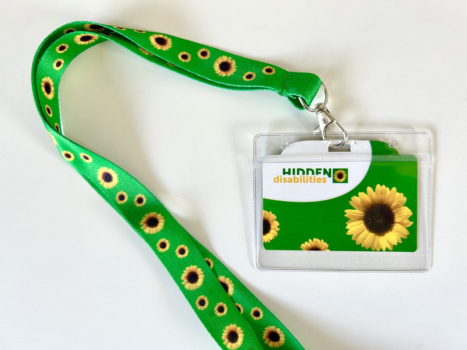 A sunflower lanyard.